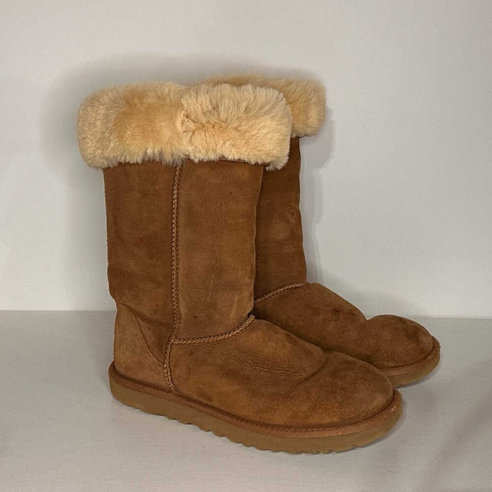 Ugg (5815) Classic Tall Chestnut Suede Boots Women Size 8